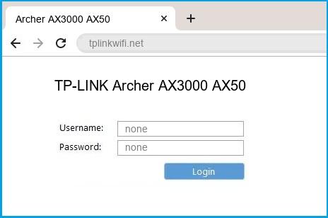 pelleten ledningsfri Dusør TP-LINK Archer AX3000 AX50 Router Login and Password