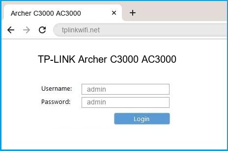 TP-LINK Archer C3000 AC3000 router default login