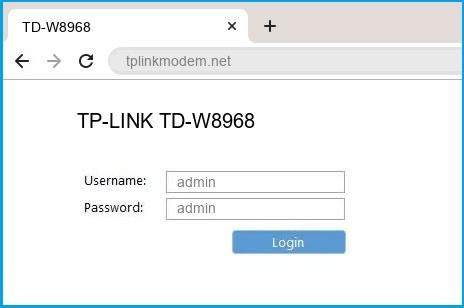 TP-LINK TD-W8968 router default login